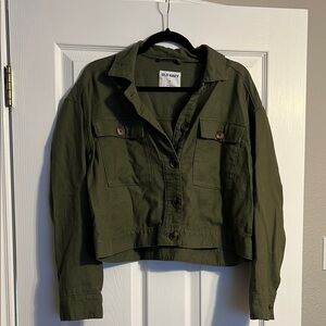Old Navy (size M) Women's Green Cropped Shacket